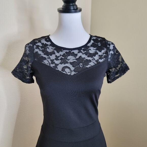 Pinup Rockabilly Little Black Dress, Size Small 50's 60's Retro, Flare Dress NEW - Picture 2 of 10